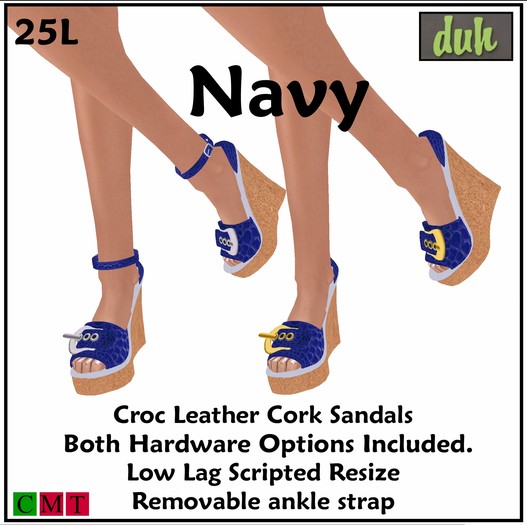 ::Duh!:: Navy Croc Sandals (Version 2)