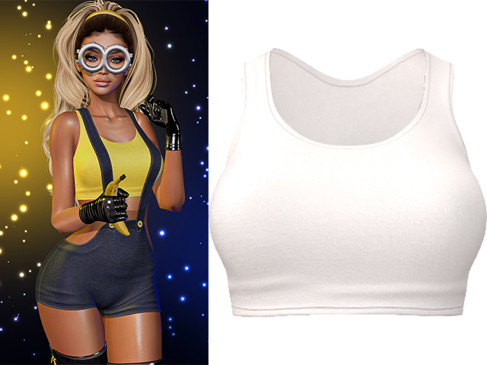 Banana Tank 2.0 [White] - Maitreya Lara • LaraX • Petite • PetiteX • Legacy • Reborn Tops