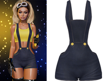 Banana Overalls 2.0 [Denim Midnight Blue] - Maitreya Lara • LaraX • Petite • PetiteX • Legacy • Reborn