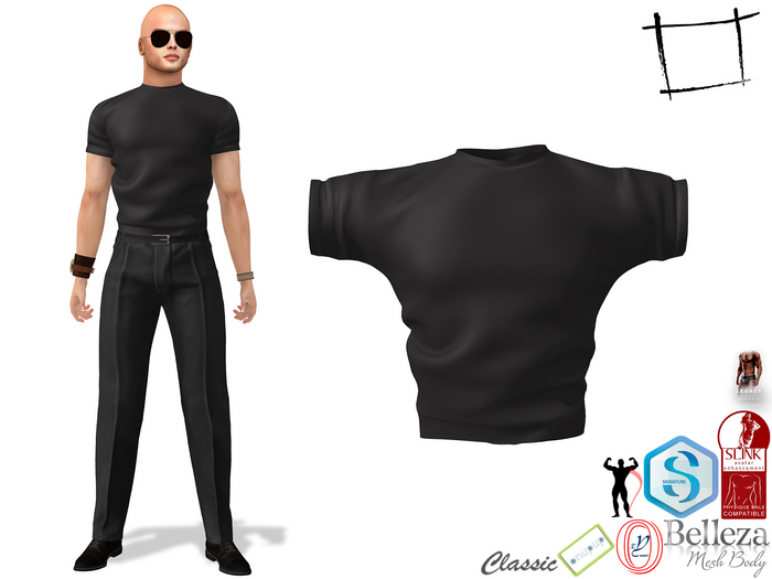 Full Perm Men's Short Sleeves Classic T-shirt Slink Male, Belleza Jake, Signature Gianni, Ocacin Gamit, Legacy Male