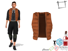 FullPerm Men's Orange Padded Sleeveless Vest Jacket Slink Male, Belleza Jake, Signature Gianni, Ocacin Gamit Legacy Male