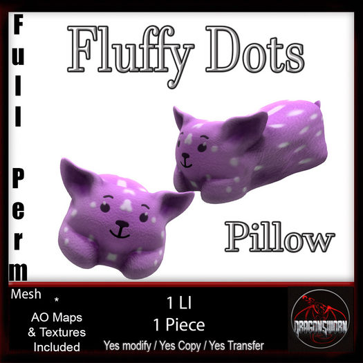Full Perm Fluffy Dots Pillow