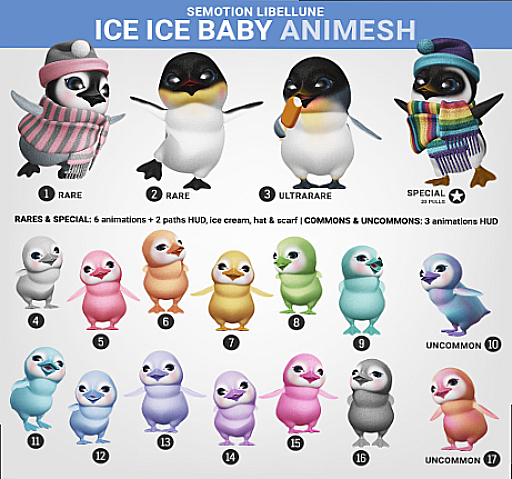 SEmotion Libellune Ice Ice Baby Animesh #1 RARE