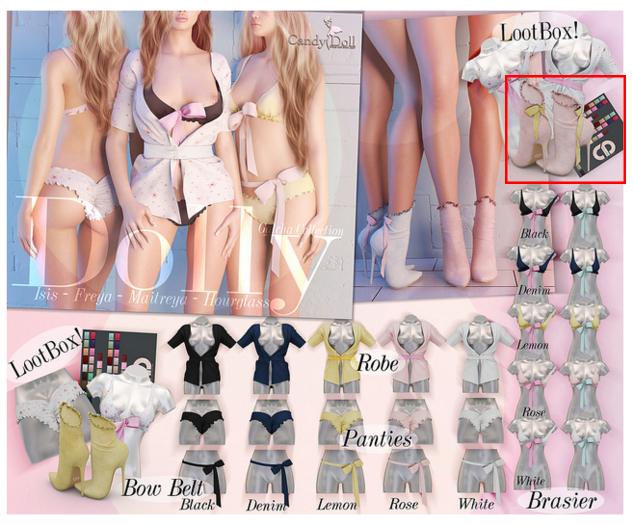 _CandyDoll_ Dolly Boots Ruffle Bow LootBox Maitreya - RARE