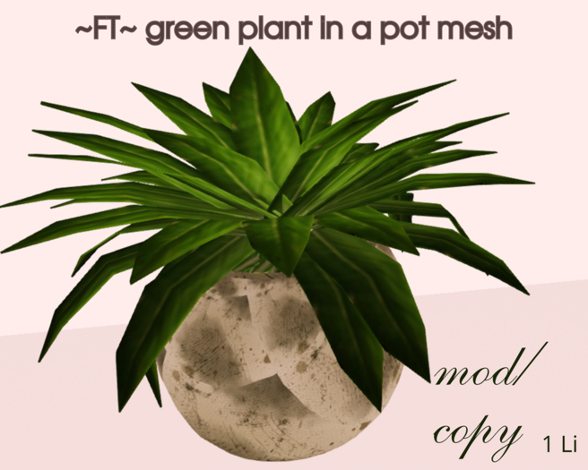 ~FT~ green plant in a pot mesh  v2 
