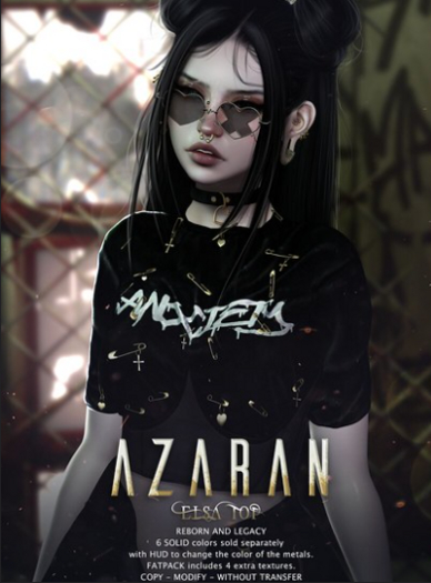 AZARAN - ELSA TOP - BLACK.