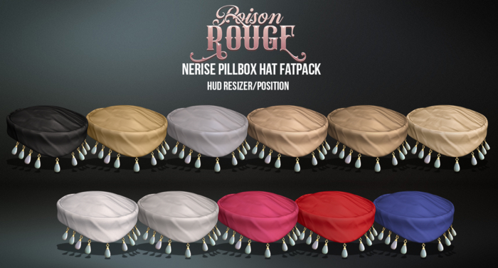 POISON ROUGE Nerise Pillbox Hat FATPACK