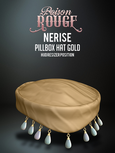 POISON ROUGE Nerise Pillbox Hat Gold