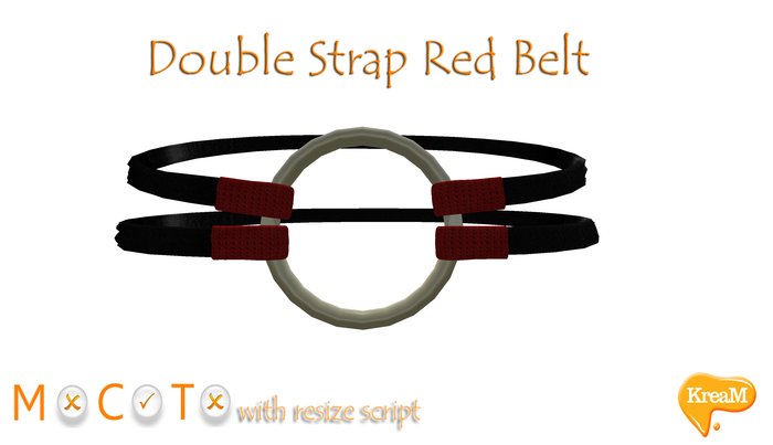 *KreaM* Double Strap belt Red