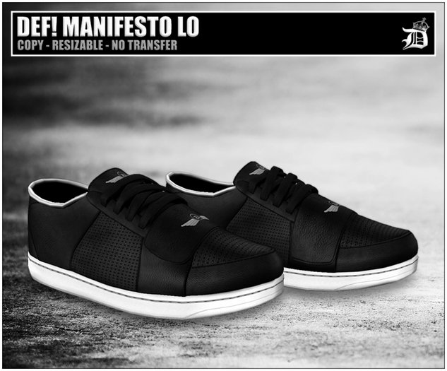 DEF! Unisex Sneakers / Manifesto / Lo / Leather / Black