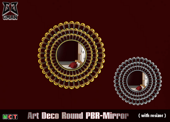 [GMan] MIR - Art Deco Round PBR-Mirror