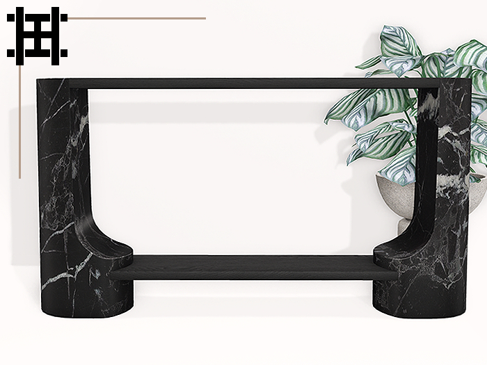 Hervae Home : Crawford Console Table in Marble