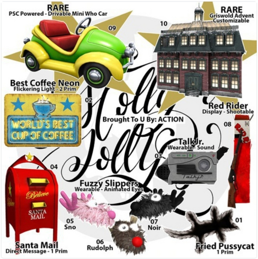 06 Action Holly Jolly - Fuzzy Slippers RUDOLPH