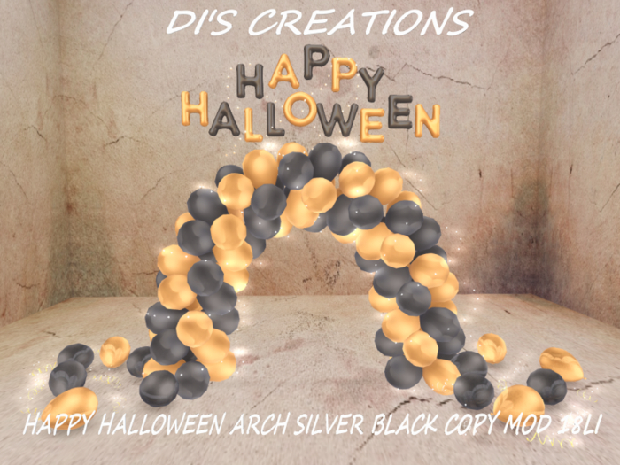 HAPPY HALLOWEEN ARCH SILVER BLACK