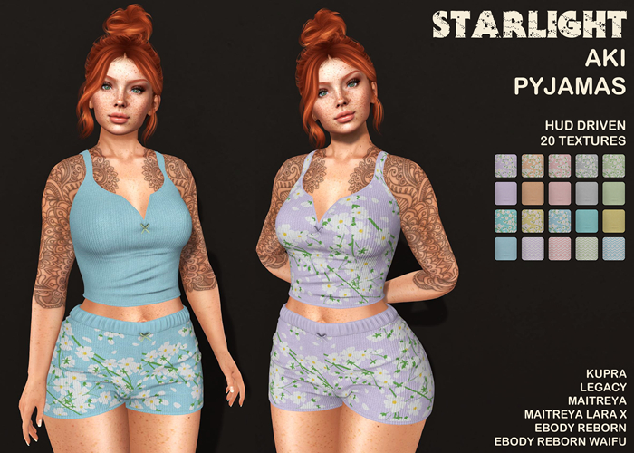 :: SA ::  Aki - Ladies Pyjamas with HUD - Floral