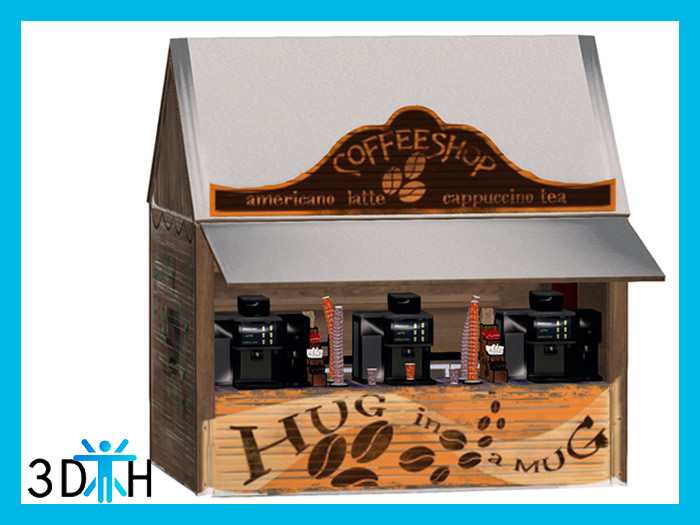Second Life Marketplace - 3DH Winter Market Coffee Hut Full Perm Mesh