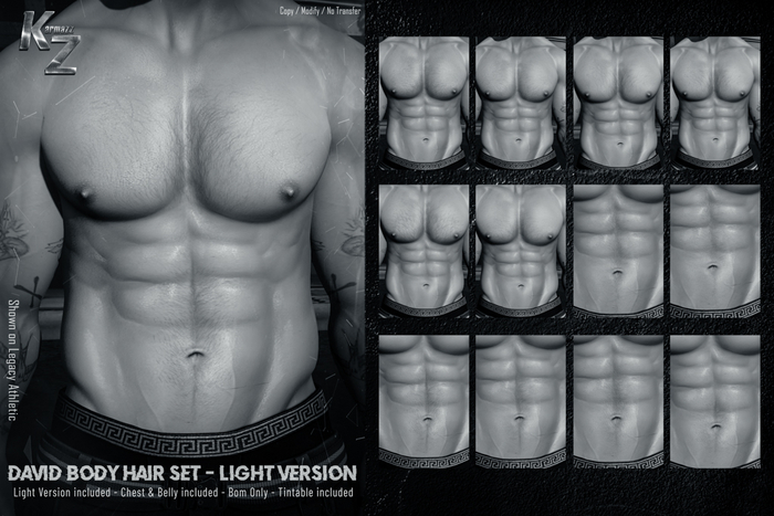 #DEMO KARMAZZ David Body Hair Set - BOM - Light Version