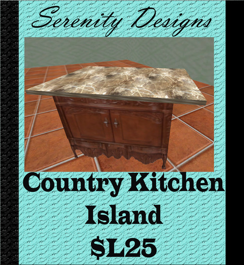 Country Kitchen Island 3 prim