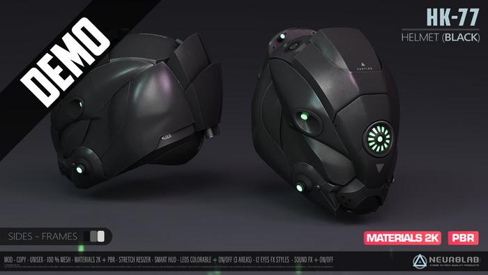 *DEMO* HELMET HK-77 (BLACK + PBR) [Neurolab Inc.]