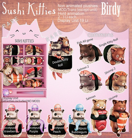 .Birdy. Sushi Kitties - Display Unit  - [box] RARE