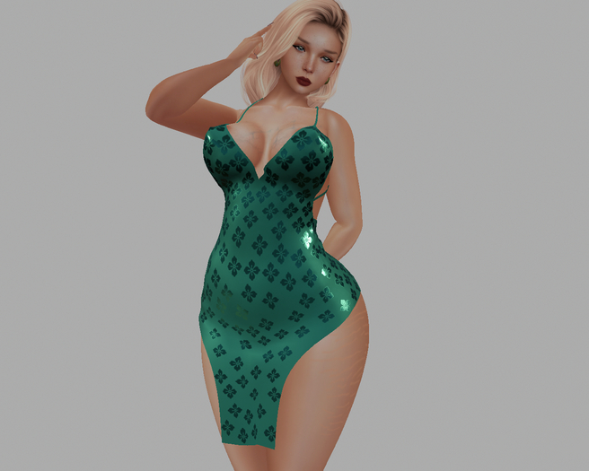 Teal Silken Camisk Dress ~ LaraX