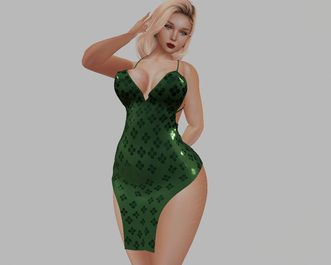 Green Silken Camisk Dress ~ LaraX