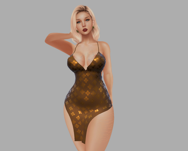 Brown Silken Camisk Dress ~ LaraX