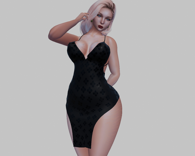 Black Silken Camisk Dress ~ LaraX