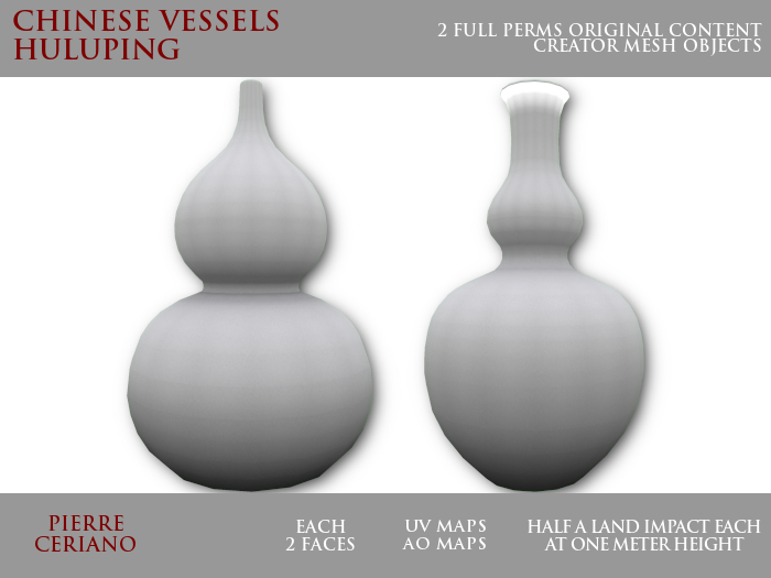 Huluping - 0.5 LI each - 2 FULL PERM Mesh objects