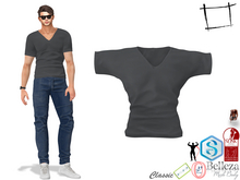 Full Perm Men's Black V Neck Tshirt Slink Male, Belleza Jake, Signature Gianni, Ocacin Gamit, Legacy Male