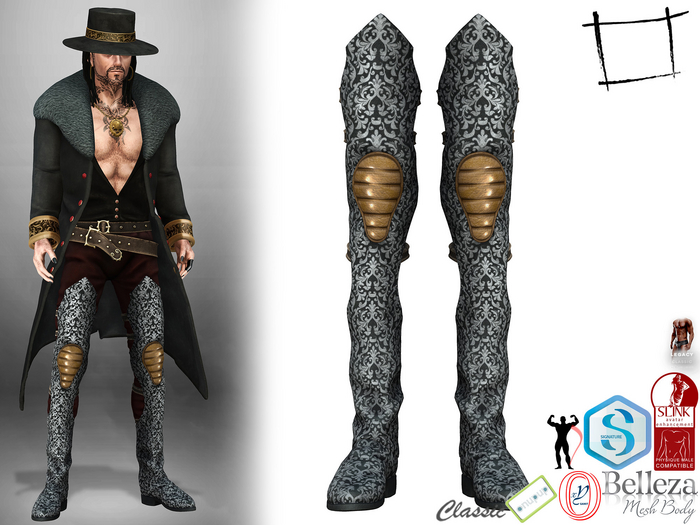 Men's Unusual Long Flat Thigh Boots Slink Male, Belleza Jake, Signature Gianni, Onupup, Ocacin Gamit, Legacy Male