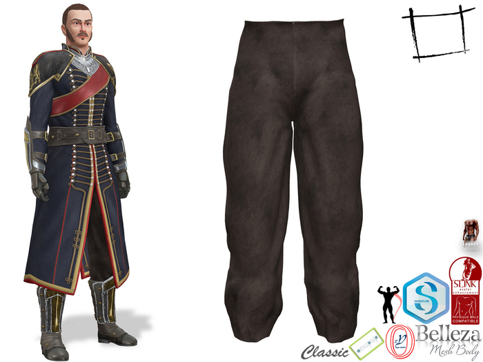 Medieval Tucked in Pants Male, Belleza Jake, Signature Gianni, Ocacin Gamit, Onupup, Adin Bento Version, Legacy Male