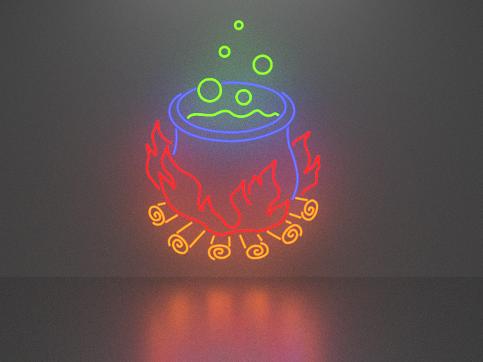 Witch's cauldron neon sign Full Permission
