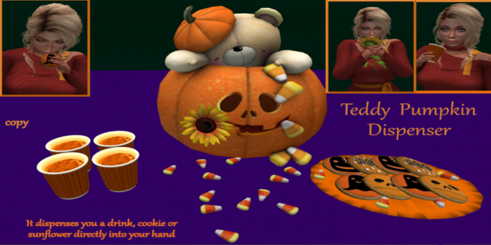 C.M.D. Teddy Pumpkin Dispenser NEW
