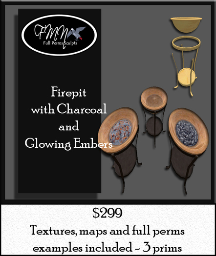 FMN Full Perms Sculpted Copper Firepit