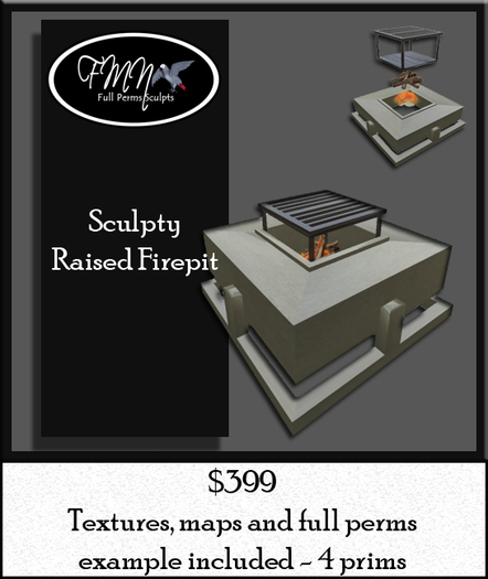 FMN Full Perms Sculpted Raised Firepit