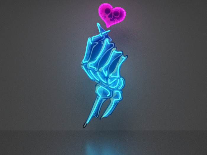 Bones and heart NEON Picture Full Permission
