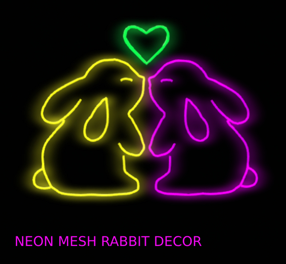 NEON MESH RABBIT DECOR