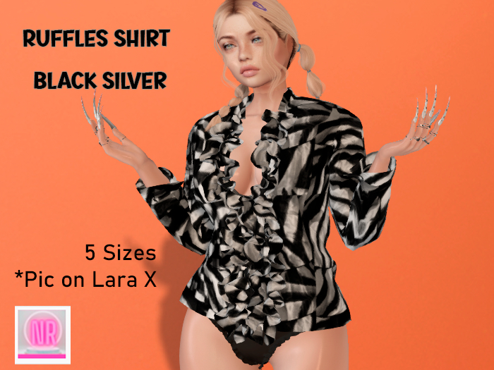Ruffles Shirt Black Silver (Pack) PROMO