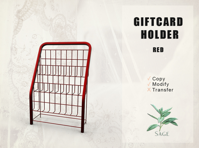 Sage - Giftcard Holder - Red