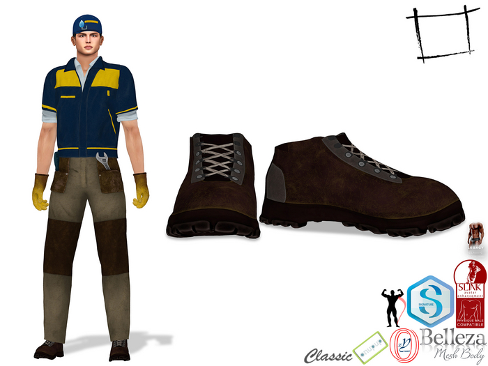 Full Perm Men's Work Boots Slink Male, Belleza Jake, Signature Gianni, Onupup, Gamit, Adin, Legacy Male