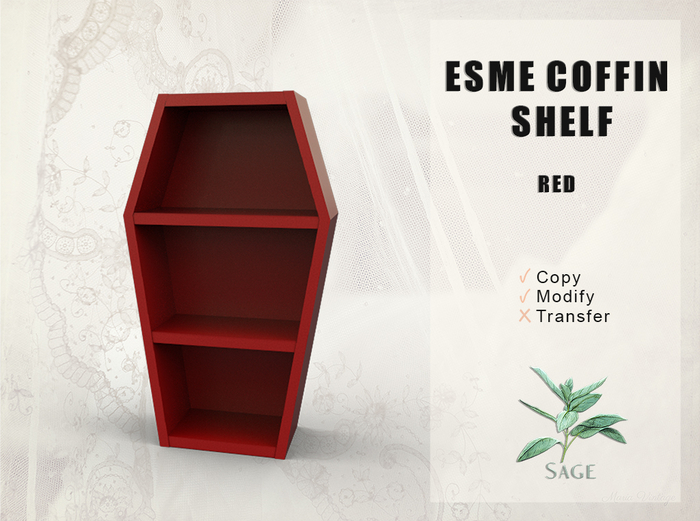 Sage - Esme Coffin Shelf - Red
