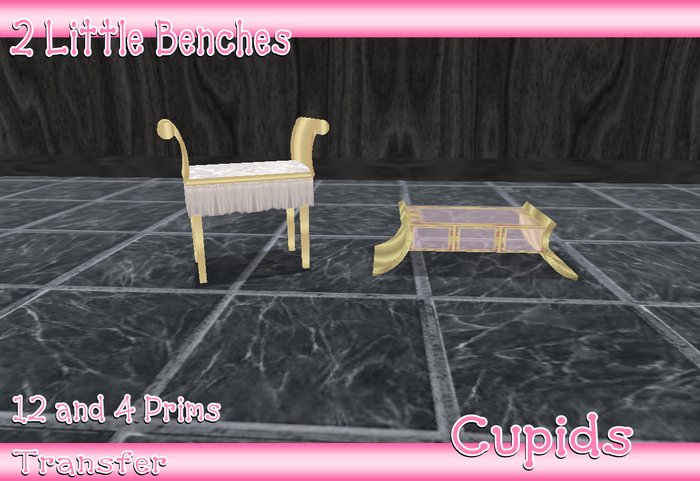 2 Little Gold Benches