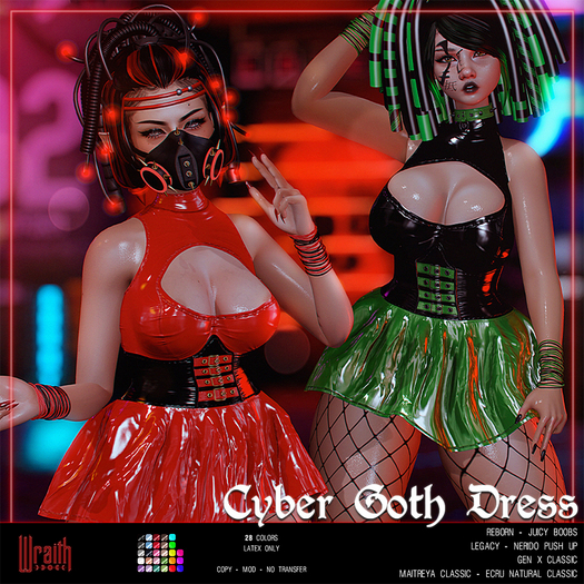 - wraith - Cyber Goth Dress - {FATPACK}