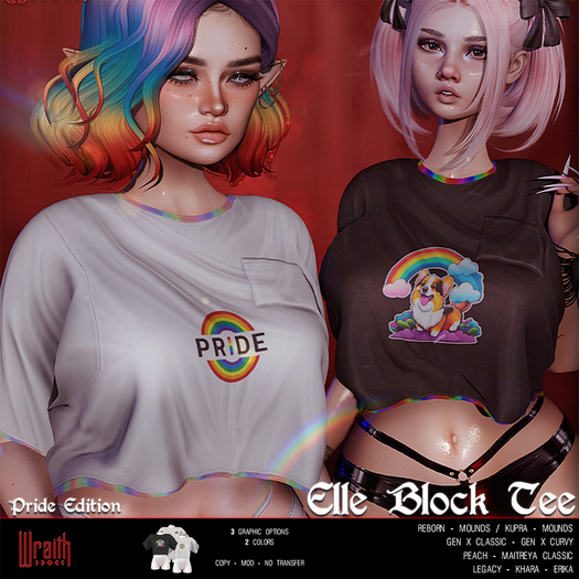 - wraith - Elle Block Tee *Pride Edition* - Peach