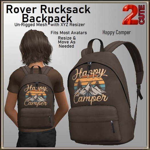 Rover Rucksack-Backpack [2cute] Happy Camper
