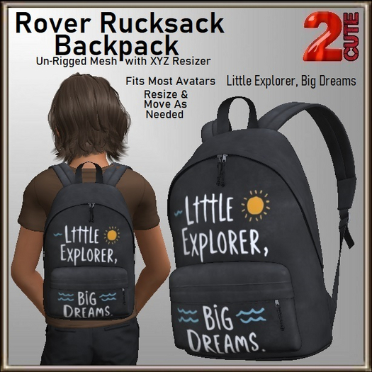 Rover Rucksack-Backpack [2cute] Little Explorer Big Dreams