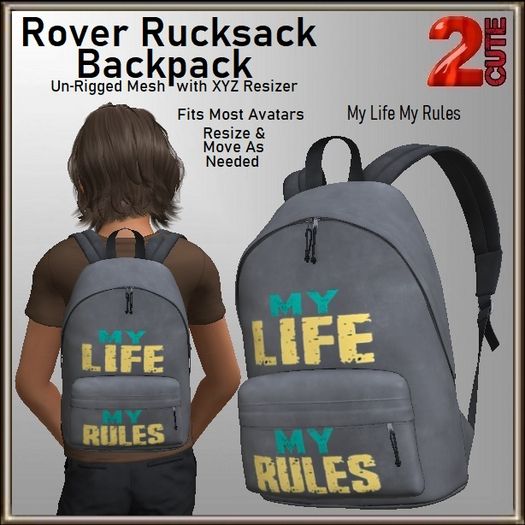 Rover Rucksack-Backpack [2cute] My Life My Rules