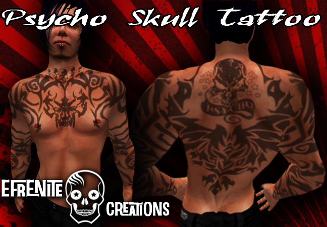 Psycho Skull Tattoo
