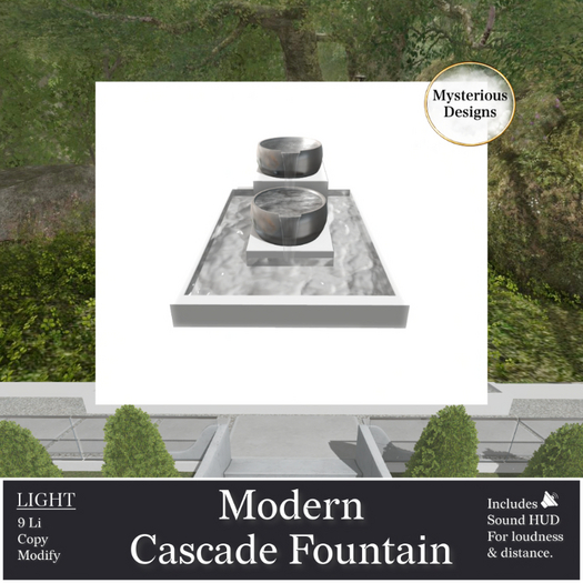 Mysterious Designs - Modern Cascade Fountain - LIGHT